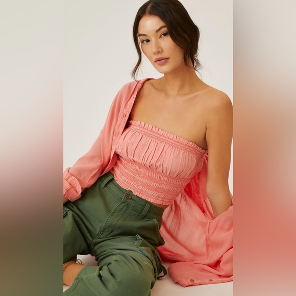 Anthropologie Pilcro Ruffled Tube Top - Picture 1 of 6